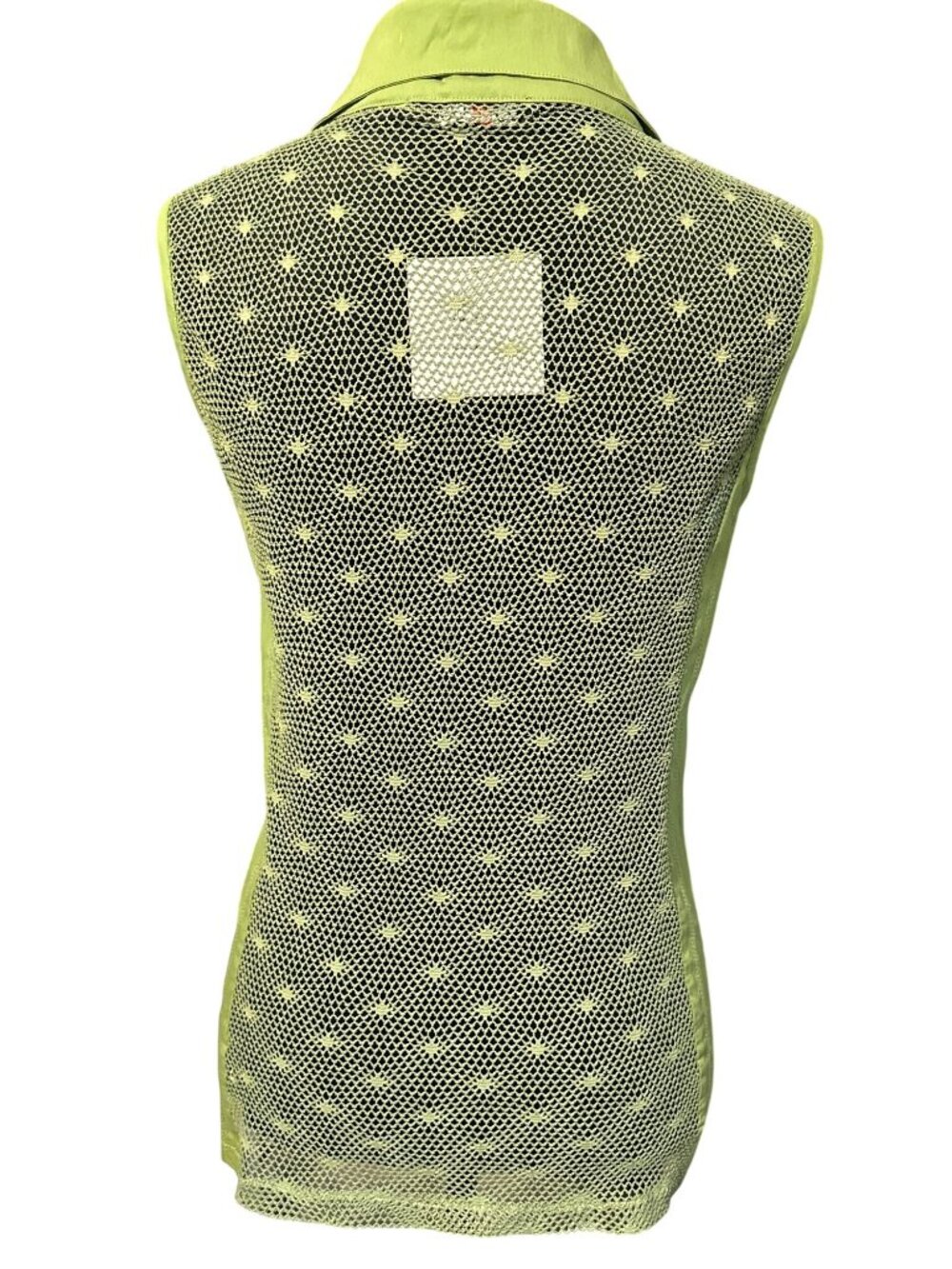 Zo & Co. Womens Lime Green Sleeveless Mesh Zip-Up Vest With Pockets Size M - Picture 4 of 5